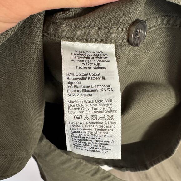 J.Crew Garment-dyed Twill Overshirt Mens XL Greenish Gray Long Sleeve Button Up - Picture 6 of 7